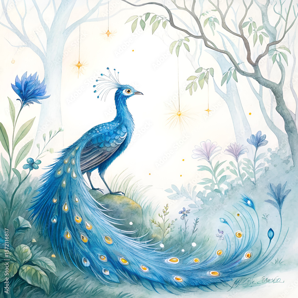 Fototapeta premium peacock in the garden