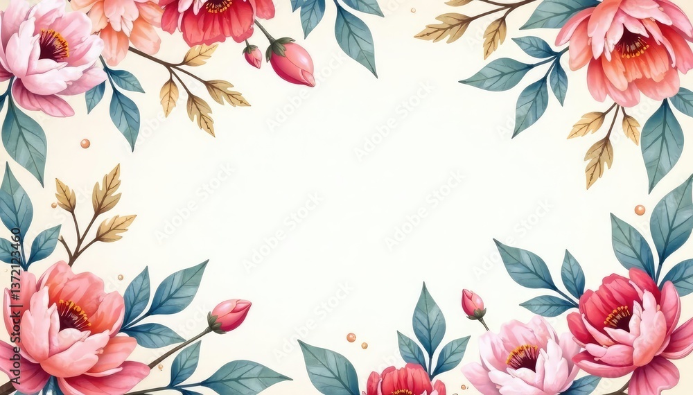 Obraz premium Delicate watercolor floral pattern, perfect for spring flyers , bud, soft