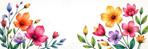 Wallpaper Mural Colorful flower and leaf bouquet in watercolor style, leaves, bouquet Torontodigital.ca