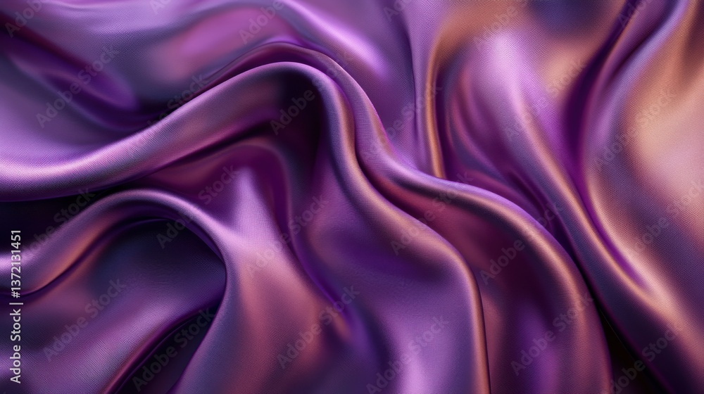 Obraz premium Elegant purple silk fabric with flowing texture, luxury textile concept illustration