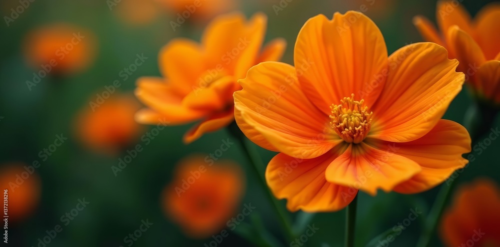 Close-up of striking orange flowers with intricate details and vibrant colors, bold, detail, vivid Close-up of striking orange flowers with intricate details and vibrant colors, bold, detail, vivid