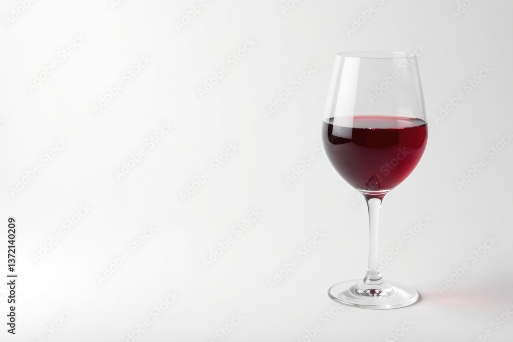 Single glass of red wine on stark white background, tasting, food Single glass of red wine on stark white background, tasting, food