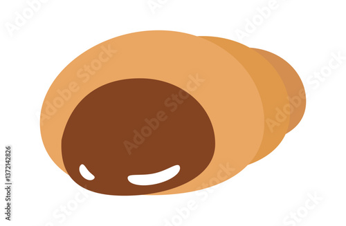 とろりチョコソースのチョココロネのイラスト