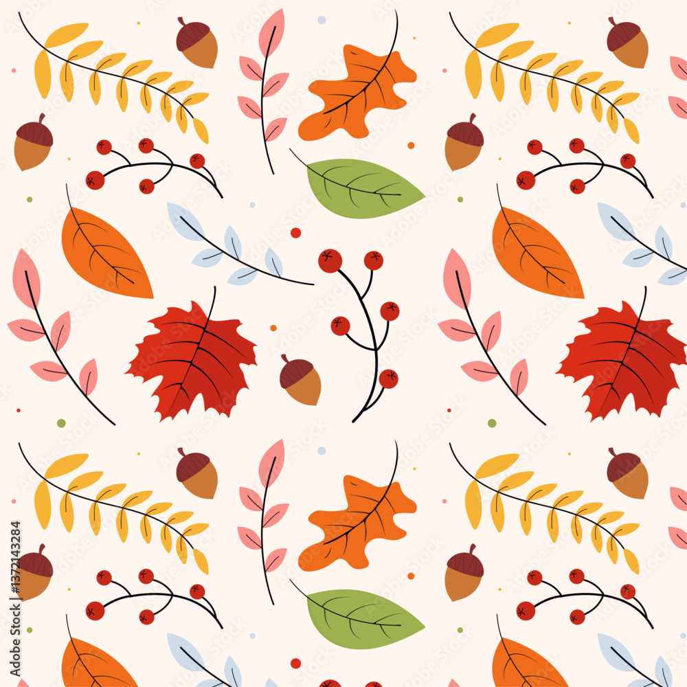 Fototapeta premium pattern with autumn leaves