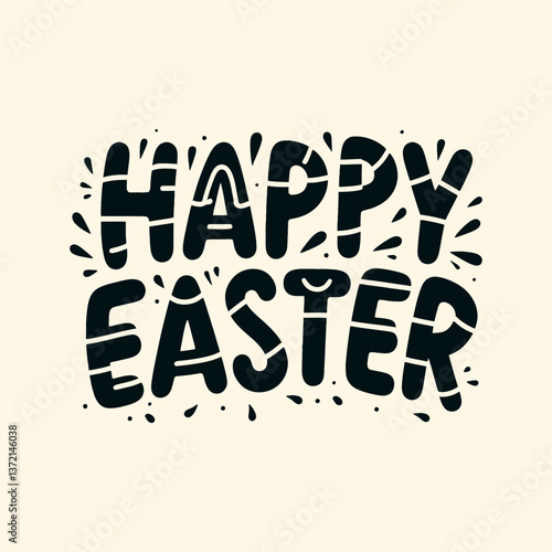 Colorful letters express joyful wishes for Easter, celebrating springtime joy and renewal.