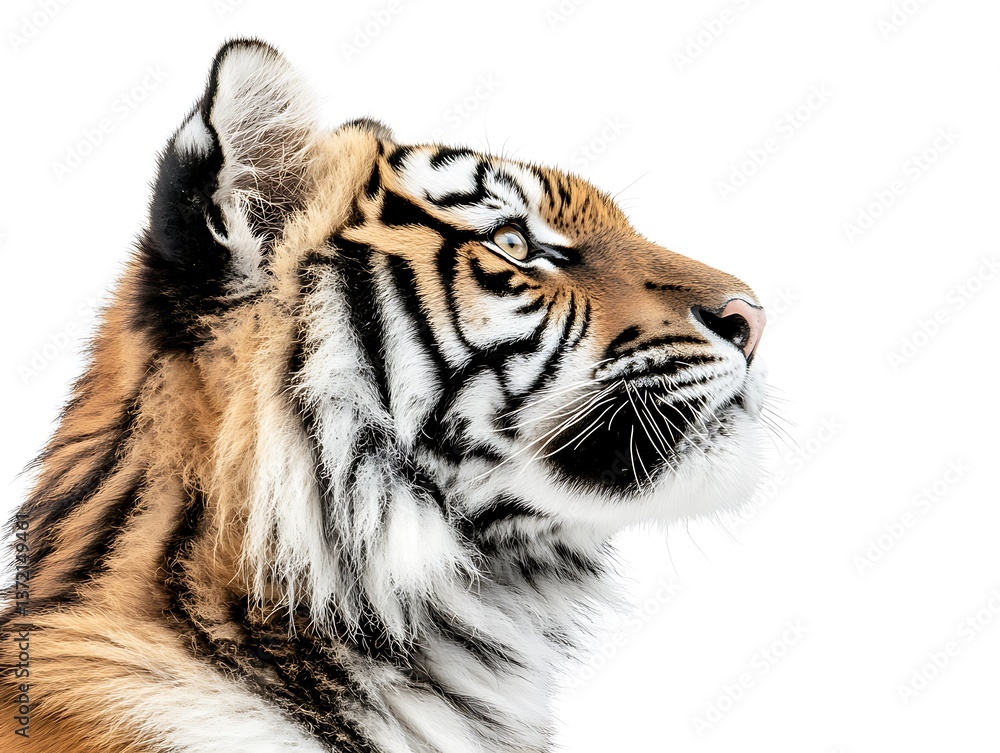 Fototapeta premium A close up portrait showing the head of a tiger