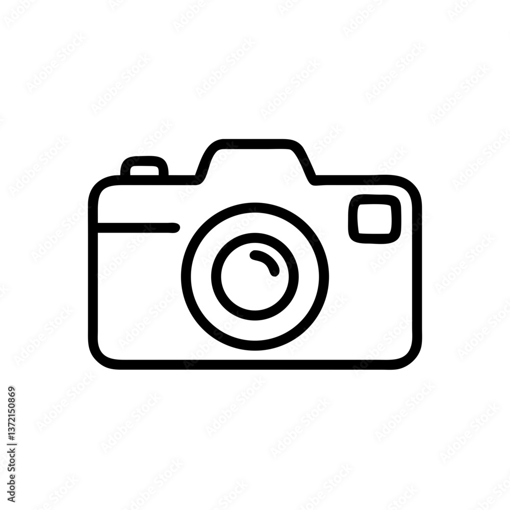 Camera icon in minimalistic style with black outline Camera icon in minimalistic style with black outline