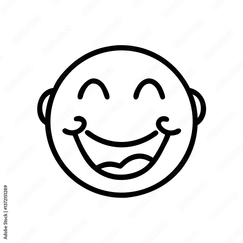 Smiley face icon with happy expression on simple background Smiley face icon with happy expression on simple background