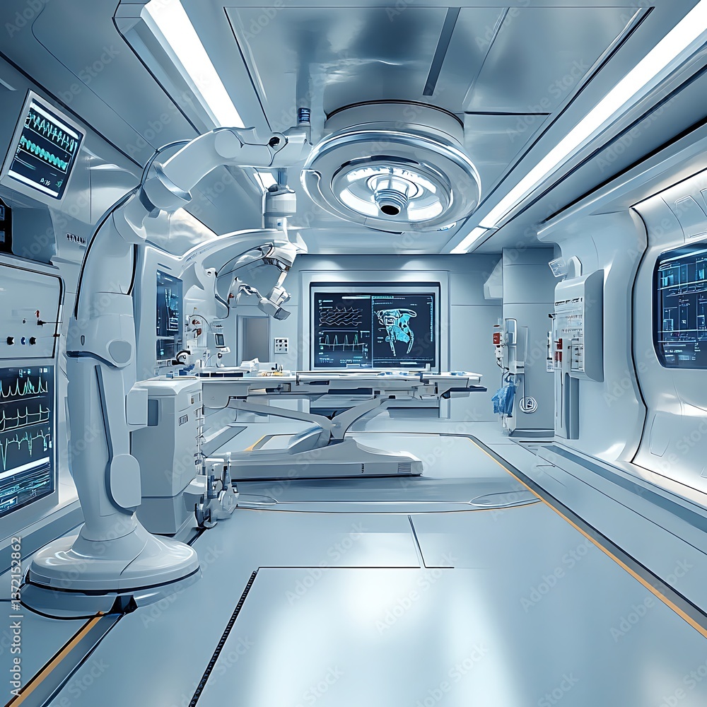 Obraz premium Innovative hospital room design featuring cutting edge healthcare technology image