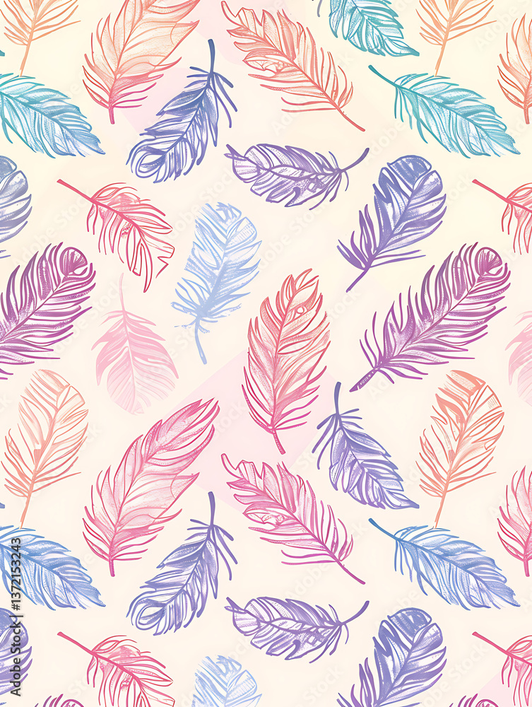 Colorful Feathers Pattern Colorful Feathers Pattern