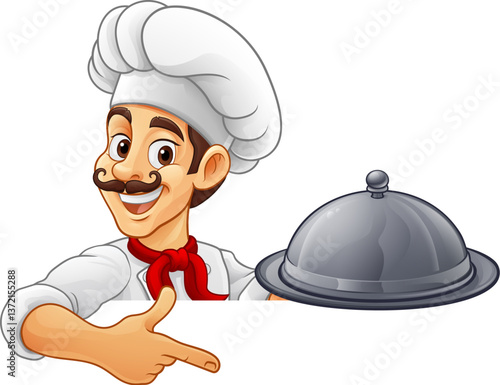 A chef, cook or baker carto...