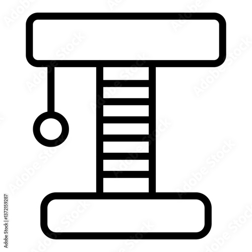 Cat Scratcher Vector Line Icon Design