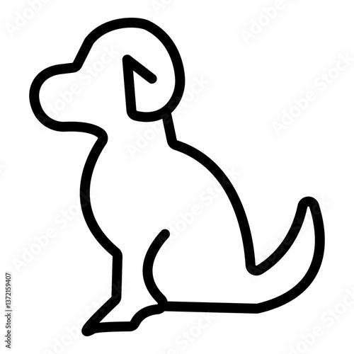 Pet Sitting Vector Line Icon Design