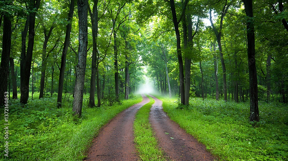 Fototapeta premium Misty Forest Road