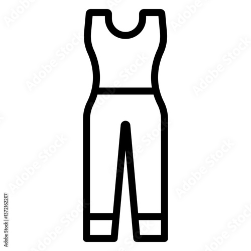 Jumpsuit Vector Line Icon Design