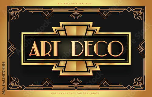 luxury gold art deco text