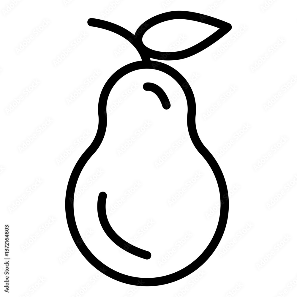 Pear Vector Line Icon Design