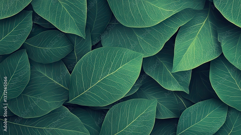 Fototapeta premium Abstract Green Leaf Veins Pattern illustration