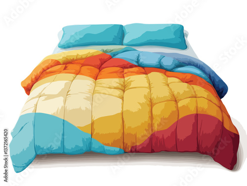 colorful Duvet vector illustration, isolated on white