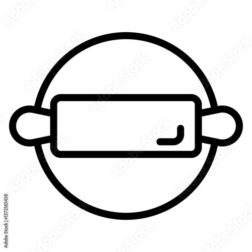 Kneading Dough Vector Line Icon Design