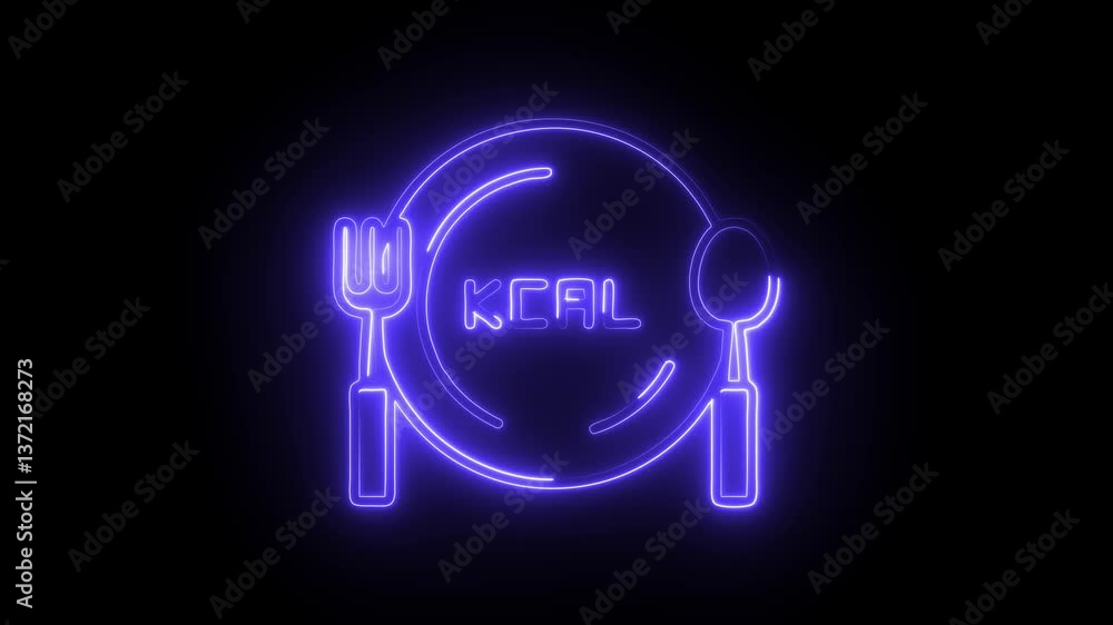 Glowing neon calories calculator icon isolated on black background. HD Video motion graphic animation Glowing neon calories calculator icon isolated on black background. HD Video motion graphic animation