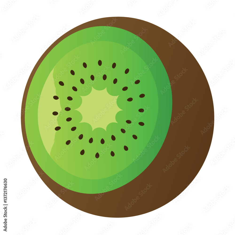 A halved-kiwi-fruit-with-a-fuzzy--brown A halved-kiwi-fruit-with-a-fuzzy--brown