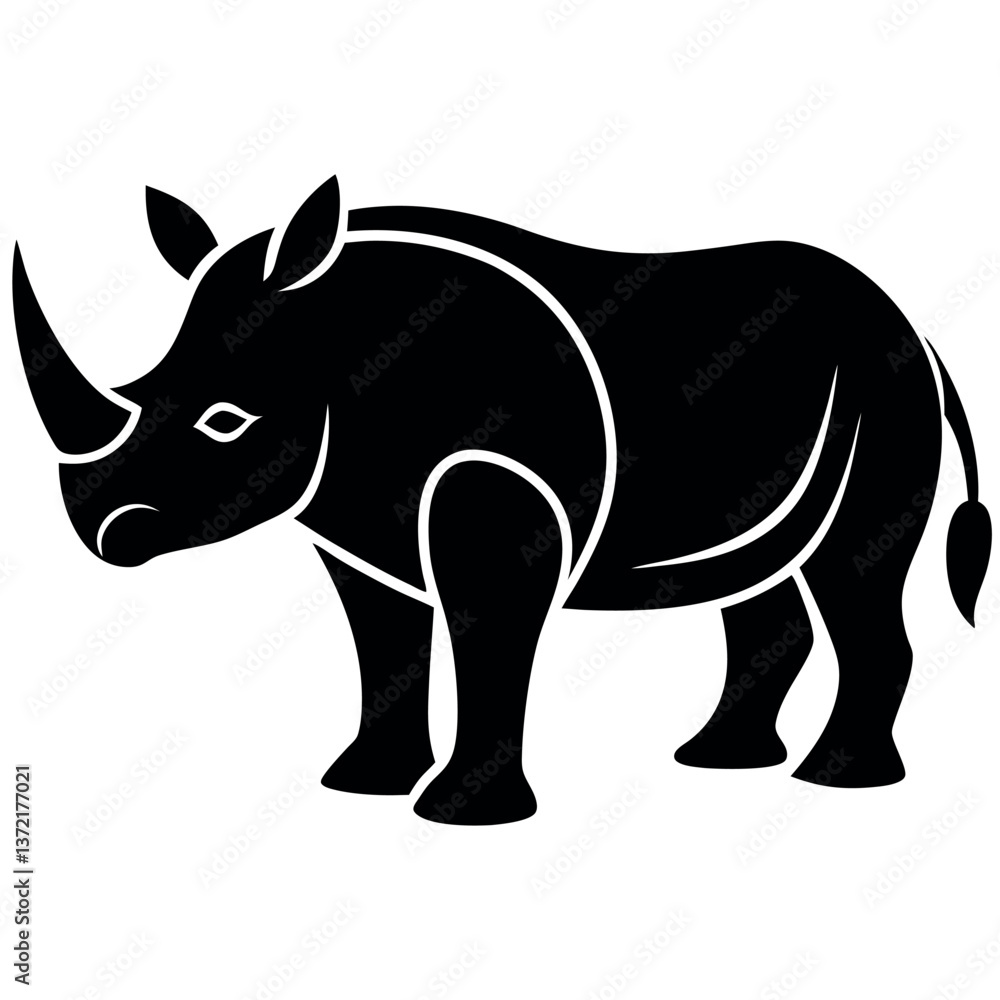 Fototapeta premium rhinoceros-silhouette-icon-isolated-on-white.eps