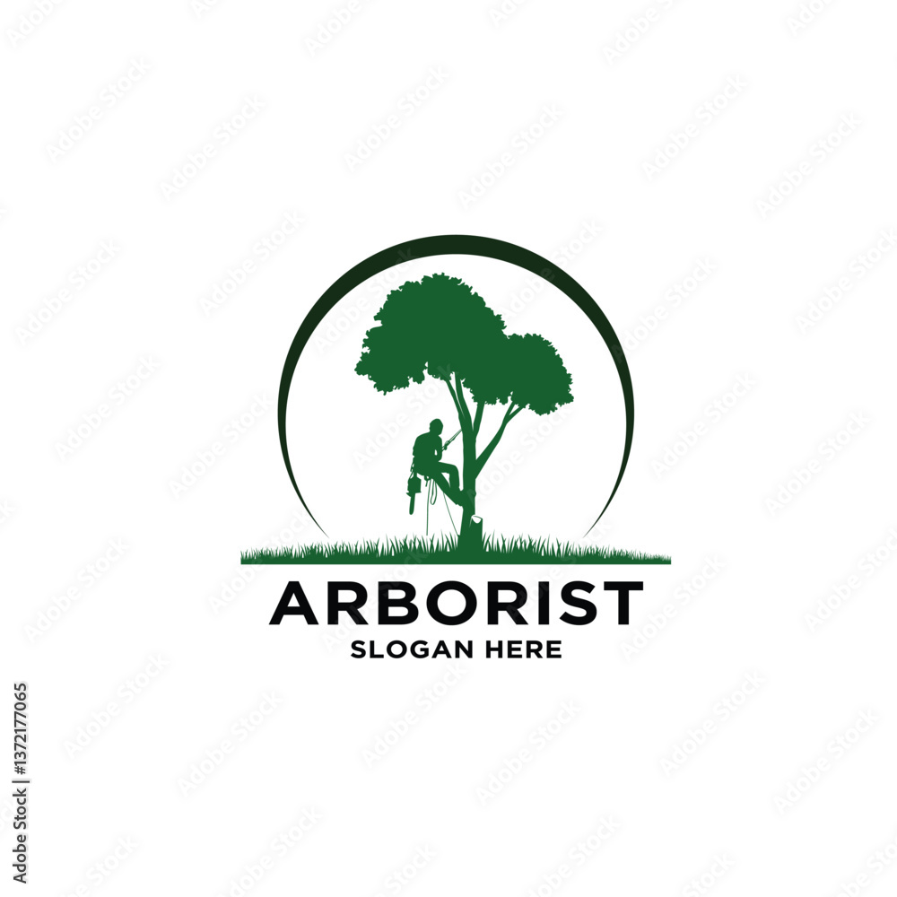 Obraz premium arborist tree logo service