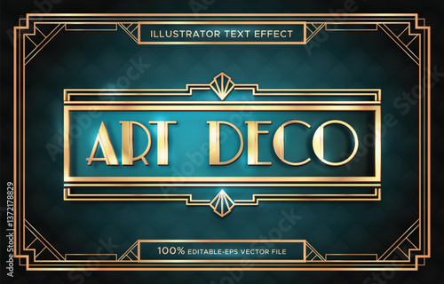 luxury gold art deco text