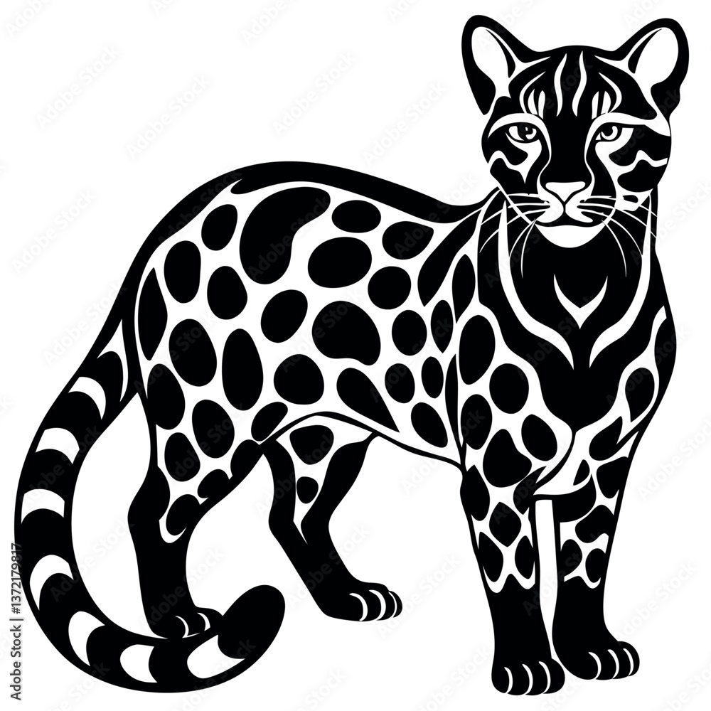 Fototapeta premium Vector illustration of a forest cat