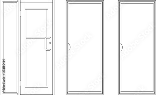 silhouette design vector illustration sketch design furniture door aluminum modern minimalist
