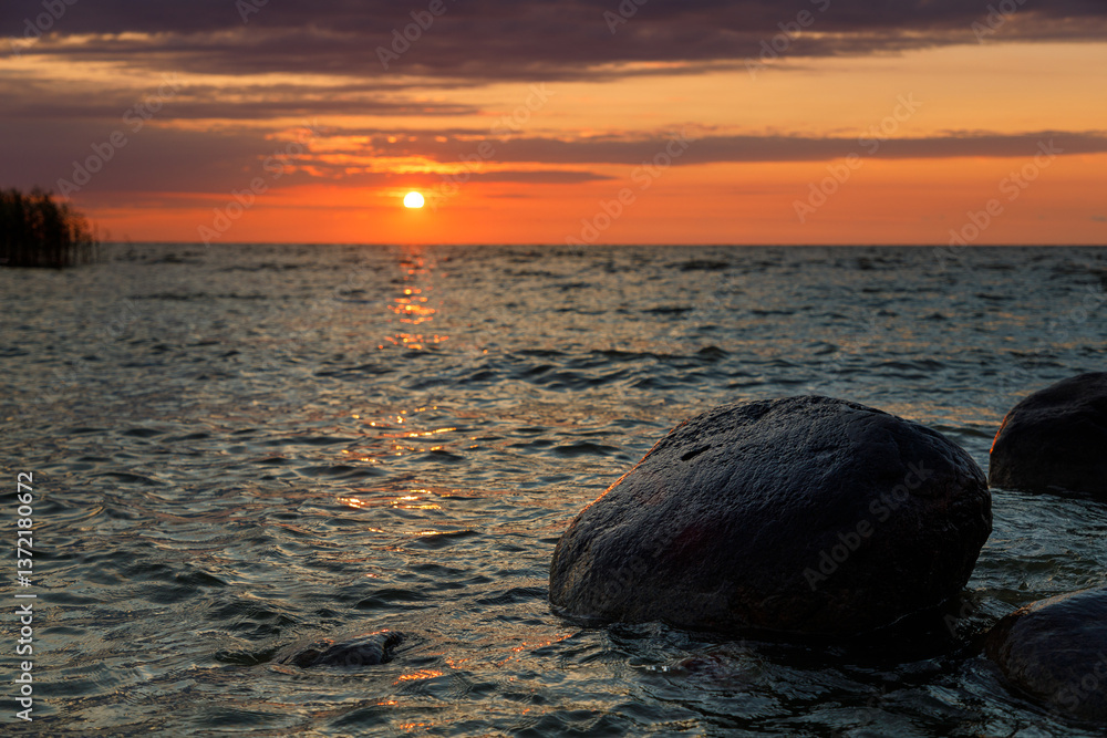 The Curonian Spit, sunset, summer