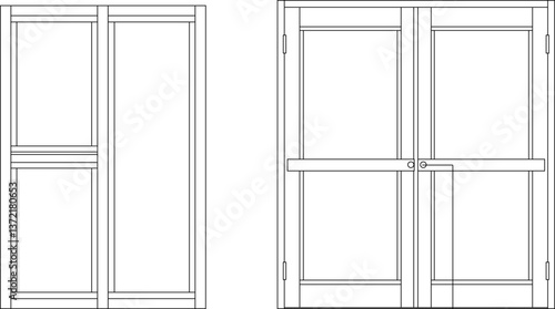 silhouette design vector illustration sketch design furniture door aluminum modern minimalist 