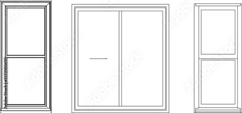 silhouette design vector illustration sketch design furniture door aluminum modern minimalist