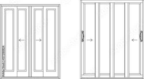 silhouette design vector illustration sketch design furniture door aluminum modern minimalist 