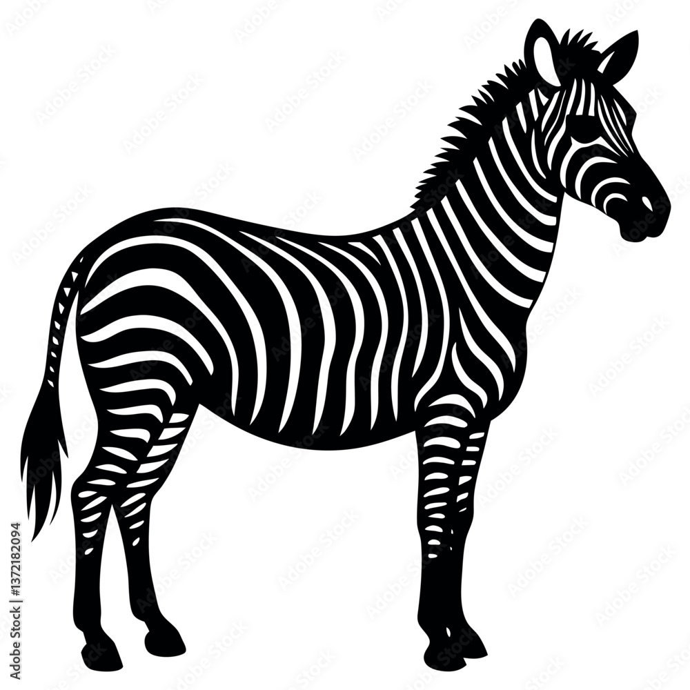 Obraz premium Zebra silhouette icon isolated 