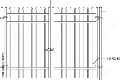 silhouette design vector illustration sketch image of a modern minimalist house fence gate made of trellis
