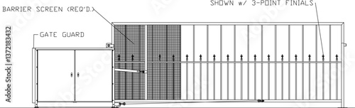 silhouette design vector illustration sketch image of a modern minimalist house fence gate made of trellis