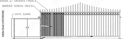 silhouette design vector illustration sketch image of a modern minimalist house fence gate made of trellis