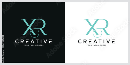 Initial XR or RX letter logo design vector
