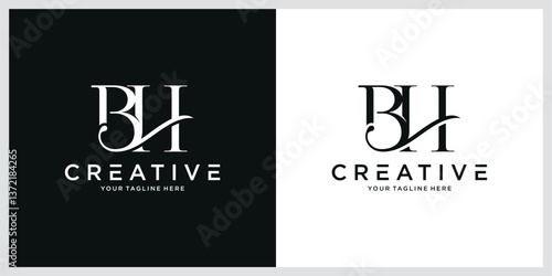 Initial BH or HB letter logo design vector