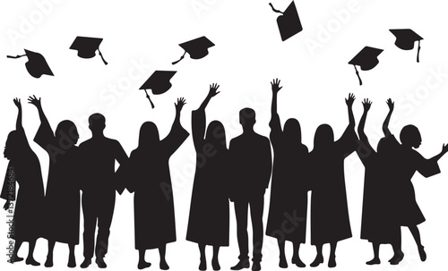 "Graduation Celebration Silhouette"