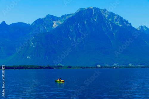 レマン湖のボート