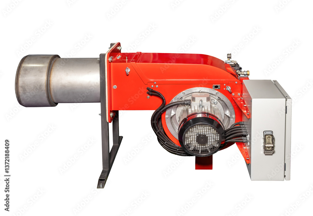 Innovative heating system designed for efficient energy usage in industrial applications. Isolated on white background.