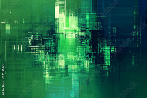 Abstract pixelated interlaced green blue 8 bit cyber retro game Glitch TV Static pixel Noise texture background
