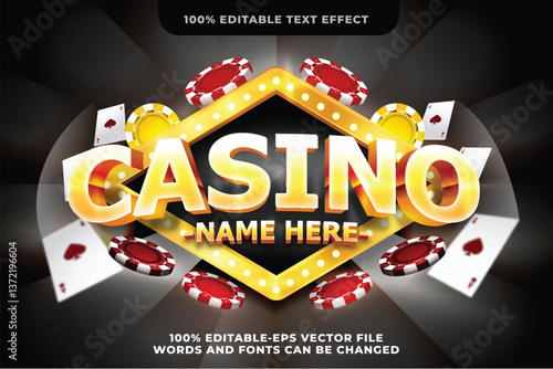 casino poker chip text effect