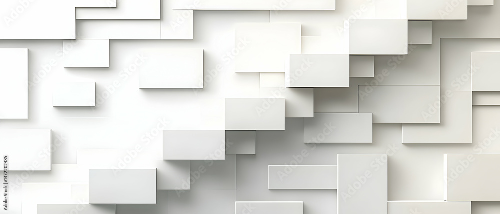 Abstract White Geometric Background with Three Dimensional Cubes Abstract White Geometric Background with Three Dimensional Cubes