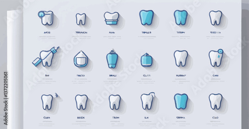 Dental Icon Set: Flat Vector Design for Dentistry & Oral Care


