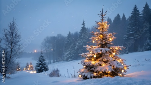 winter landscape with trees and snow