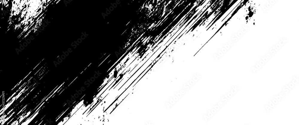 Vector abstract hand painted element black background with watercolor stains
